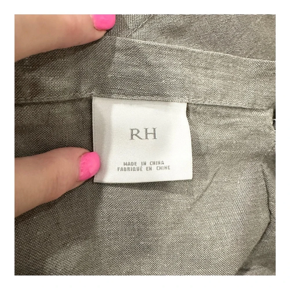 RH Restoration Hardware Belgian Linen Euro Shams Gray Set of 2